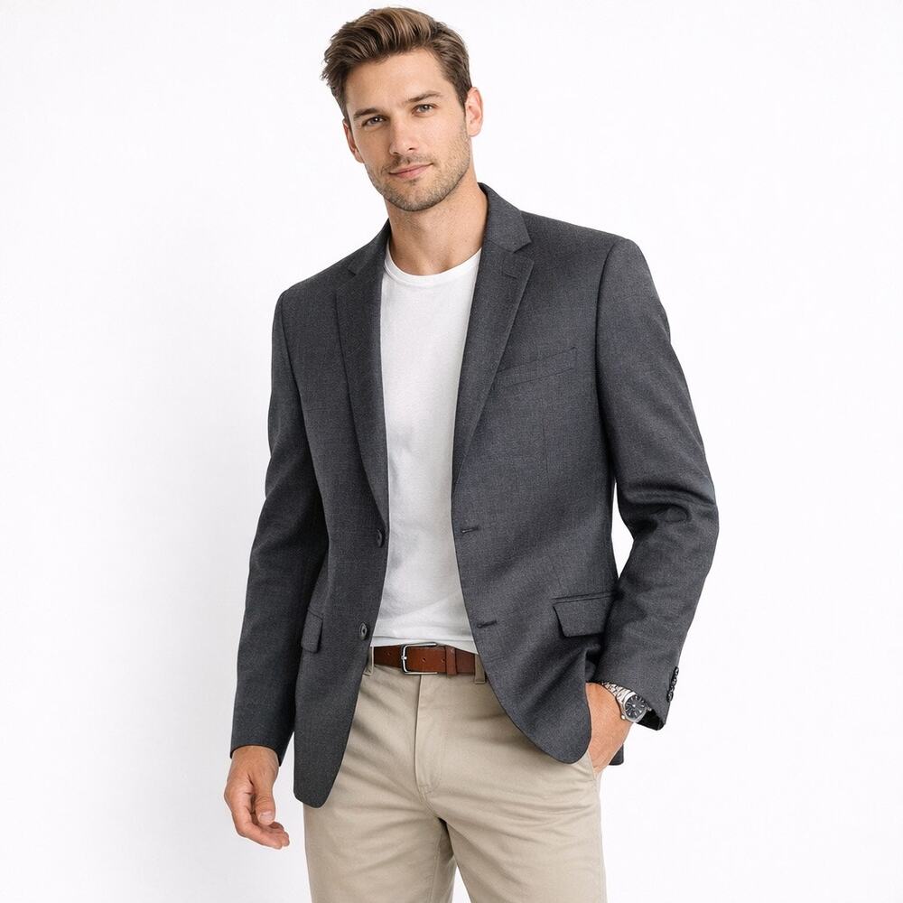 J.Crew Thompson Blazer 40R Gray Wool Blend Sport Coat 2 Button Modern Fit Jacket